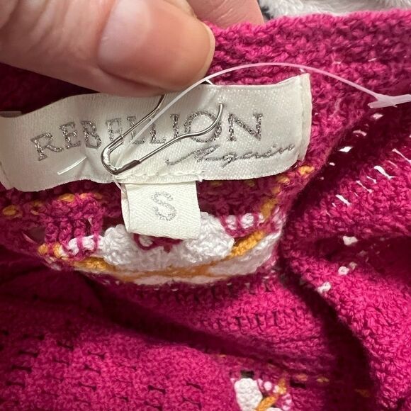 Rebellion pink floral crochet tank and skirt set small nwt - Picture 10 of 10